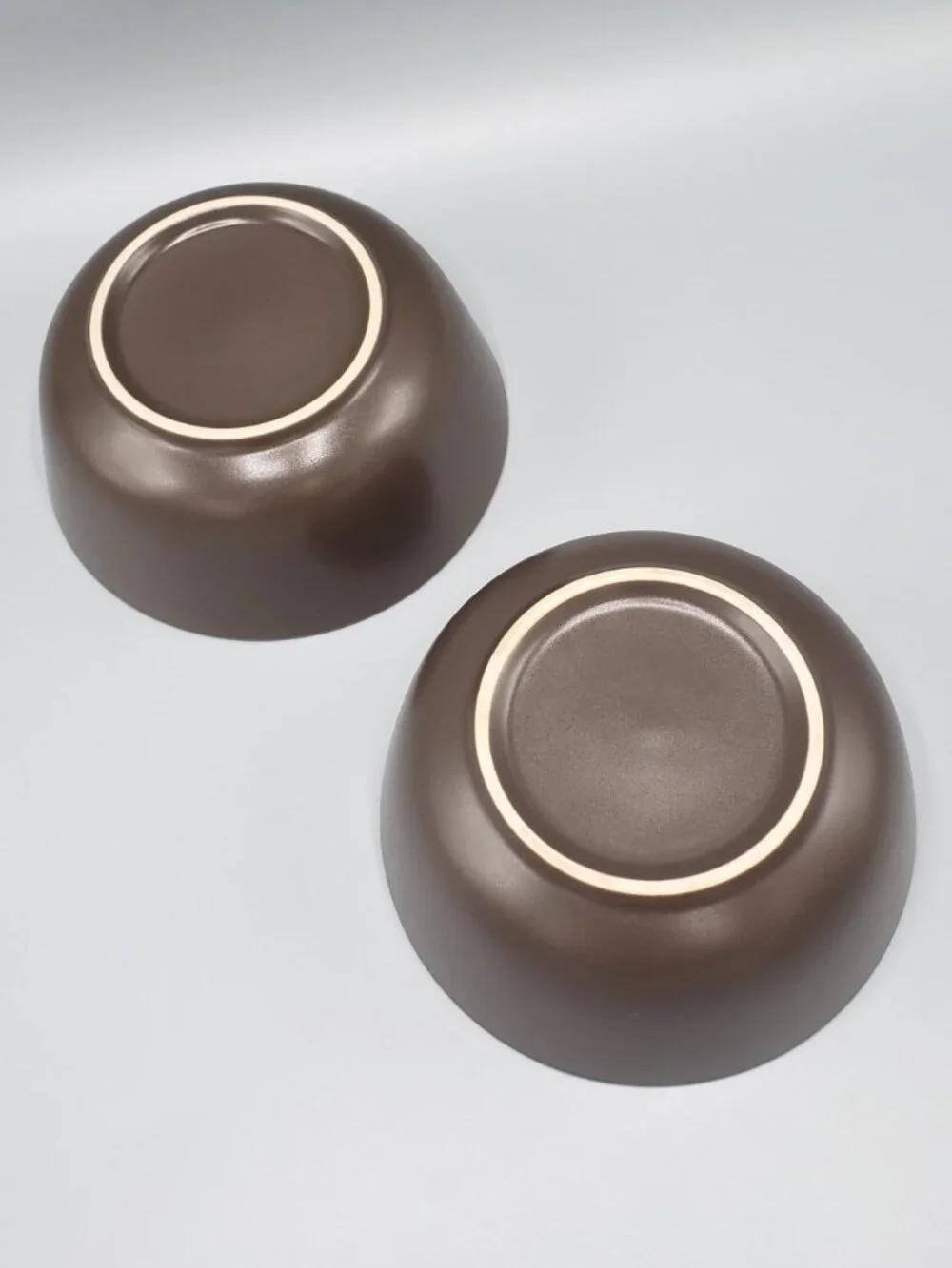 Set of 2 IKEA Dinera 12011 Matte Brown Round Cereal Soup Bowls 5-3/4